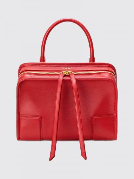 Loewe Small Amazona Calfskin Leather Handbag with Embossed Logo