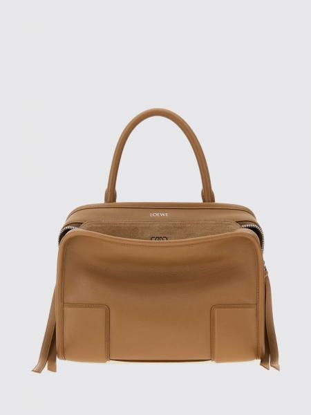 LOEWE 스몰 아마조나 카프스킨 레더 핸드백 (엠보싱 로고)
