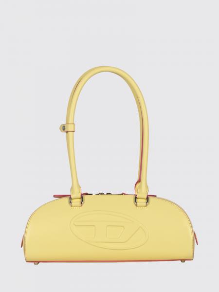Diesel 1DR Dome Smooth Leather Shoulder Bag with Embossed Oval D Logo