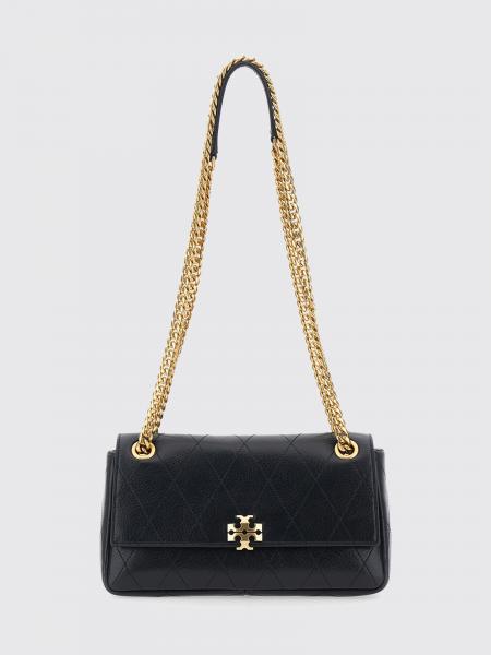 Mini borsa a tracolla Charlie Tory Burch in pelle trapuntata con logo Double T
