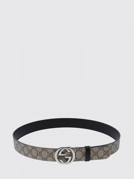 Reversible GG Supreme Canvas and Leather Belt Gucci with Monogram Buckle