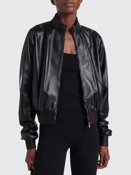 Bomber Gucci in pelle nappa con collo alto e chiusura a zip