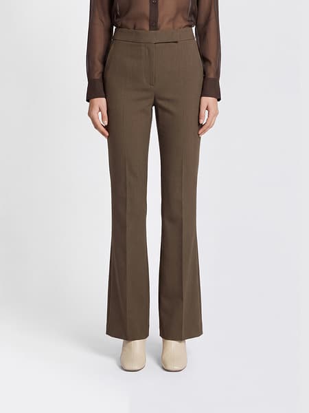 Mid-Rise Straight-Leg Tailored Linen-Blend Trousers Max Mara