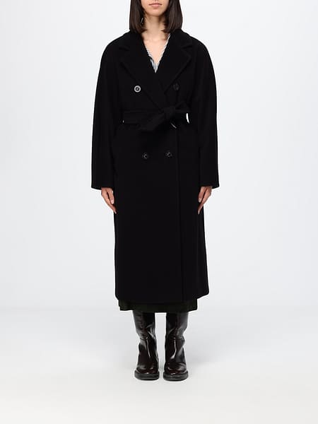 Madame Double-Breasted Long Wool Coat Max Mara with Belt