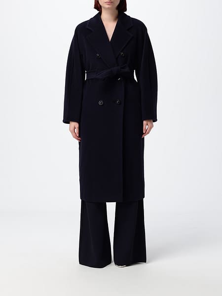 Madame Double-Breasted Long Wool Coat Max Mara with Belt