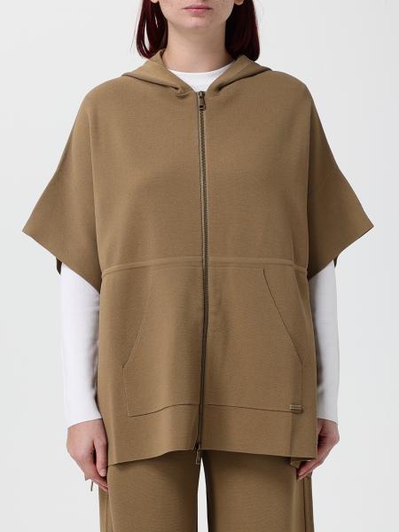 Hooded Viscose Cape Max Mara with Zip Closure