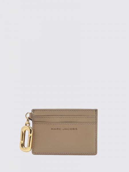 MARC JACOBS 플랫 가죽 카드 홀더, 더블 J 로고 장식