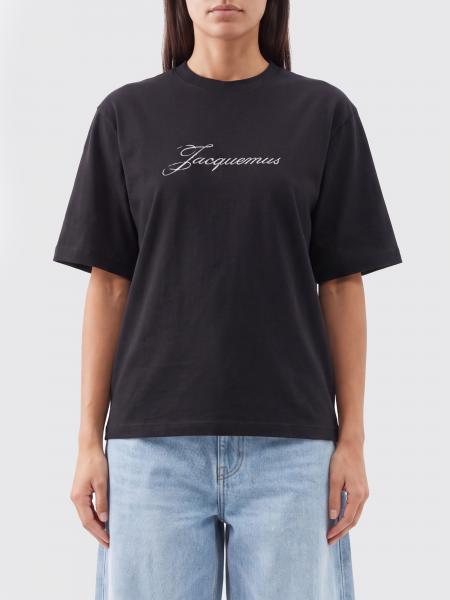 Jacquemus Baumwoll-T-Shirt mit kontrastierendem Logo und überschnittenen Schultern