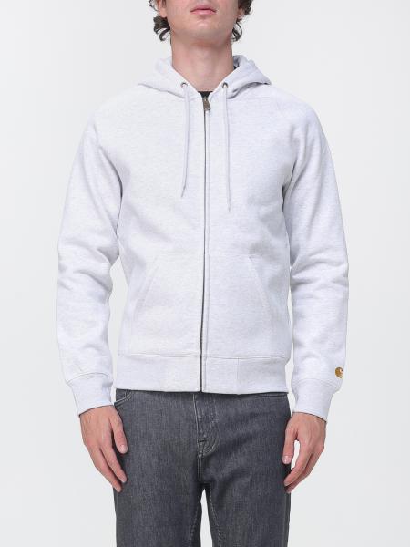 Carhartt Wip Relaxed Fit Cotton Zip-Up Hoodie with Drawstring and Welt Pockets