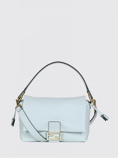 Mamma Baguette Fendi Shoulder Bag in Lambskin Leather with Metal FF Logo