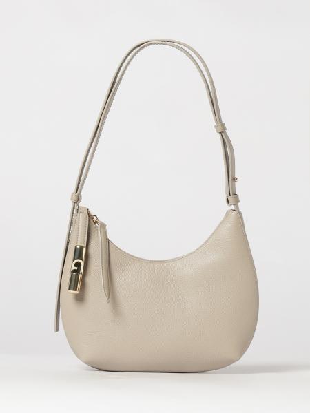 Furla Hobo Bag in Hammered Calfskin with Adjustable Shoulder Strap