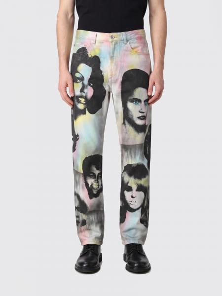 Straight-Leg Baumwoll-Denim-Jeans Versace mit Allover-Grafikdruck