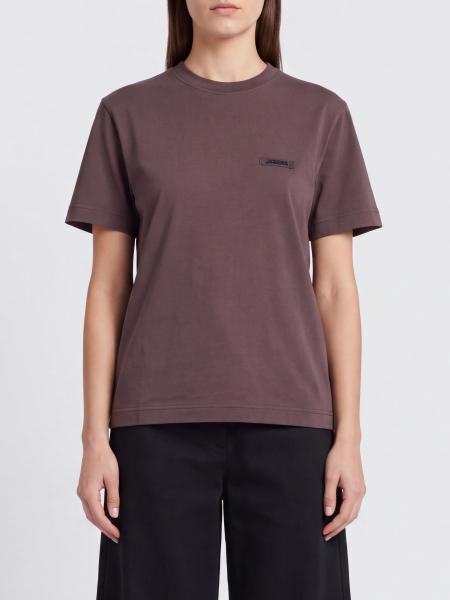 Short-Sleeve Stretch-Cotton Crewneck T-Shirt Jacquemus with Straight Hem
