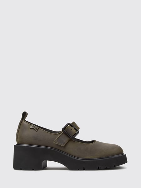 Milah Camper Aged Leather Mary Jane Pumps with a Medium Heel and Strap