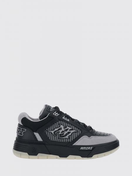 MA-94 Amiri Leather and Mesh Sneakers with Monogram and Suede Details