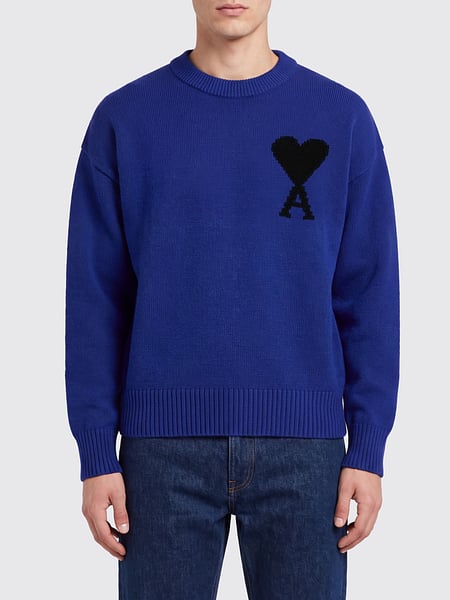 Maglia girocollo Ami Paris in lana con logo a contrasto