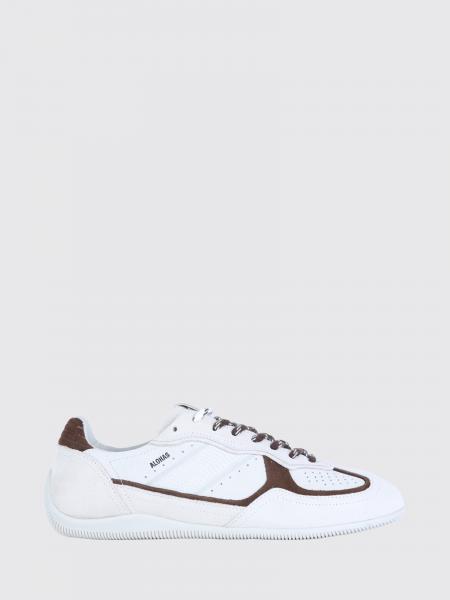 Alohas Two-Tone Leather and Suede Sneakers with Printed Logo