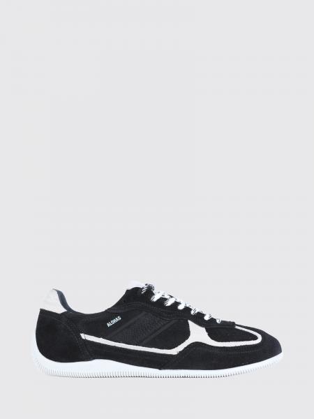 Alohas Two-Tone Leather and Suede Sneakers with Printed Logo