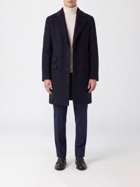 Manteau droit Brunello Cucinelli en pur cachemire avec revers classiques