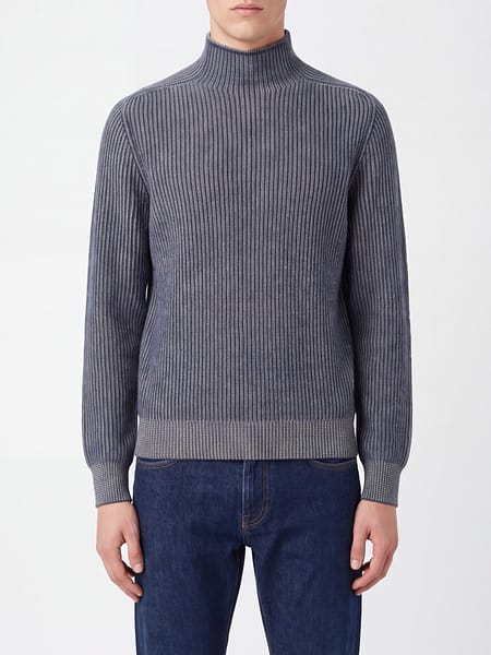 Brunello Cucinelli High-Neck Jumper in Pure Sand-Coloured Cashmere
