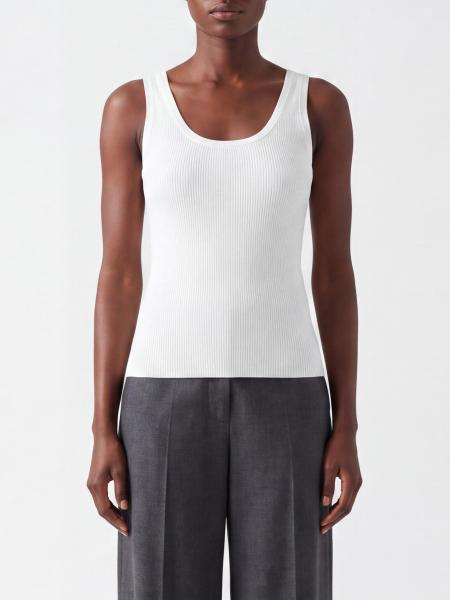 Max Mara Slim Fit Ribbed Cotton Knit U-Neck Top