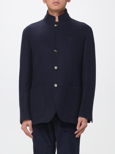 Brunello Cucinelli Water-Repellent Cashmere Short Single-Breasted Coat with High Collar