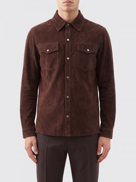 Surchemise Salvatore Santoro en cuir suédé avec poches plaquées