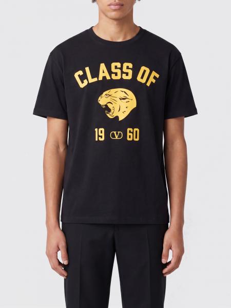 Valentino V-Neck Polyester T-Shirt with Contrast Logo