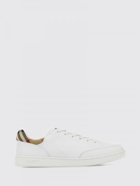 Burberry Set Trainers in Leather and Mesh with Vintage Check Panels