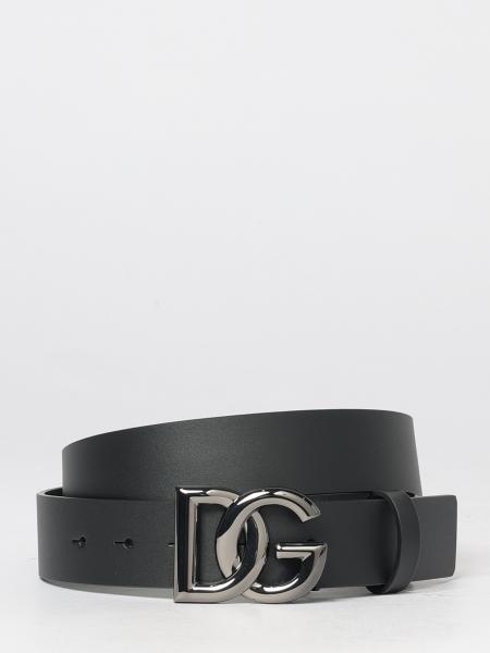Smooth Calfskin Leather Belt Dolce & Gabbana with DG Monogram Buckle