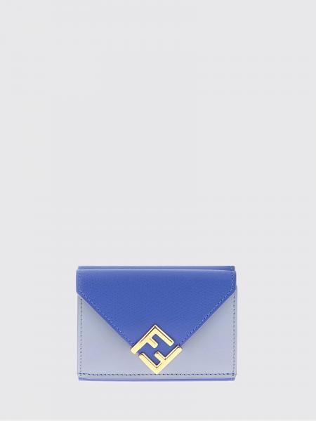 Portefeuille triple FF Diamonds Fendi en cuir grainé avec monogramme
