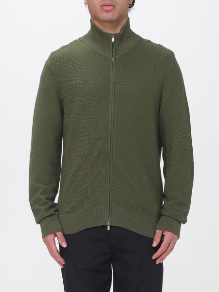 Pure Wool Full-Zip Turtleneck Cardigan Boss with Dropped Shoulders