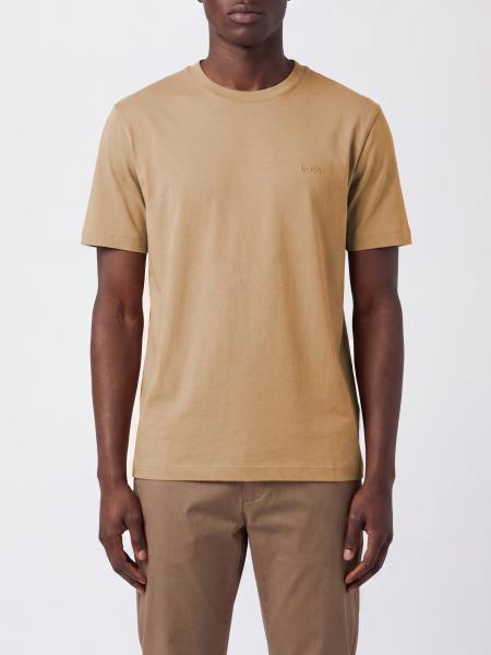 Men's Embroidered Logo Cotton Crewneck T-shirt Boss
