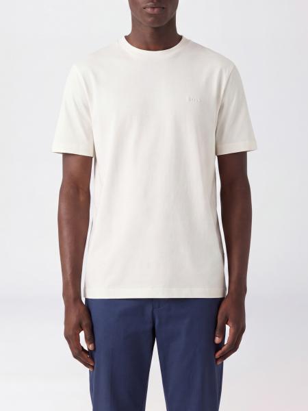 Men's Embroidered Logo Cotton Crewneck T-shirt Boss
