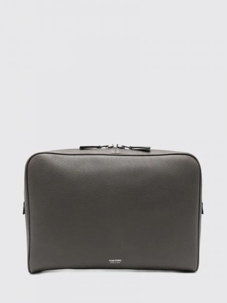 Large Leather Utility Pouch Tom Ford in Calfskin with Laminated Logo