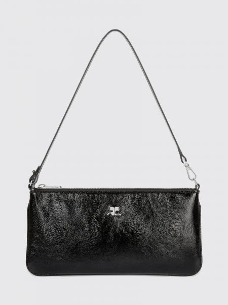 Small Crinkled-Effect Patent Leather Shoulder Bag Courrèges
