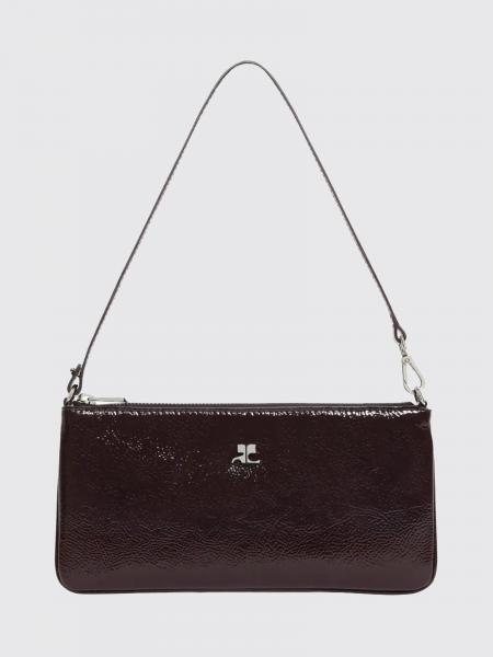 Small Crinkled-Effect Patent Leather Shoulder Bag Courrèges