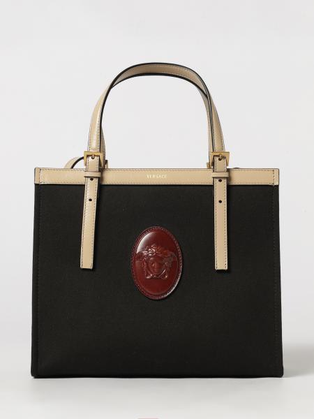 Borsa tote in lino e cotone rivière Medusa Versace