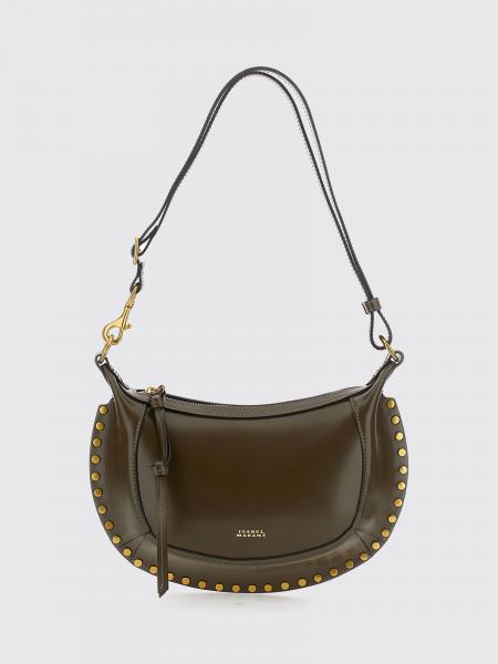 Oskan Moon Studded Half-Moon Leather Shoulder Bag Isabel Marant