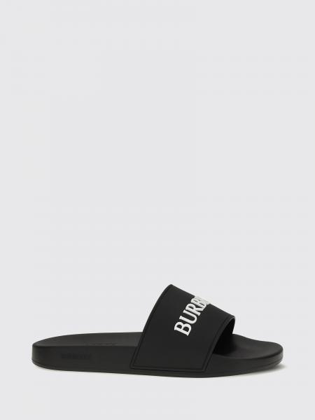 Slide da mare Burberry in gomma con logo a contrasto