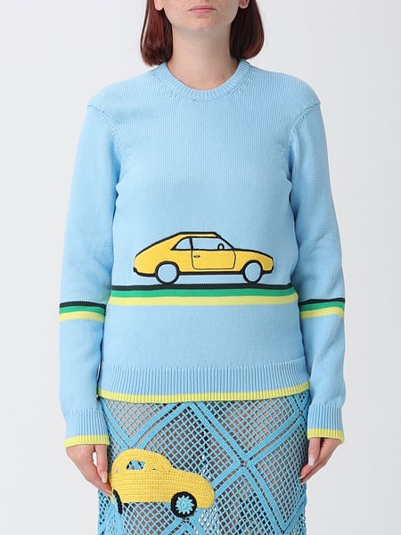 Contrast Graphic Print Crewneck Cotton Jumper JW Anderson