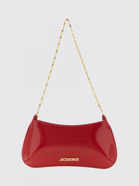Bolso de hombro Le Petit Bisou Jacquemus de piel acharolada con asa de cadena