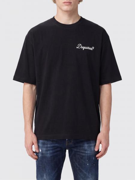 Crewneck Cotton T-shirt Dsquared2 with Contrasting Front Logo Print