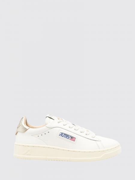 Dallas Low Bicolour Calfskin Leather Trainers Autry with Padded Low-Top Ankle