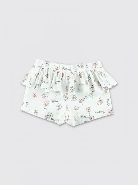 Хлопковые шорты Marni для девочки с графическим принтом и эластичным поясом