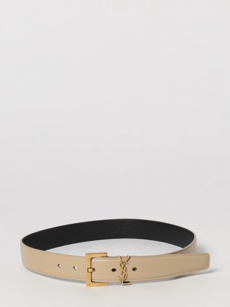 Cassandre 3 cm Calfskin Leather Belt Saint Laurent with YSL Monogram
