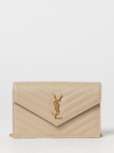 Saint Laurent キルティングレザー YSLモノグラム付き エンベロープミニバッグ