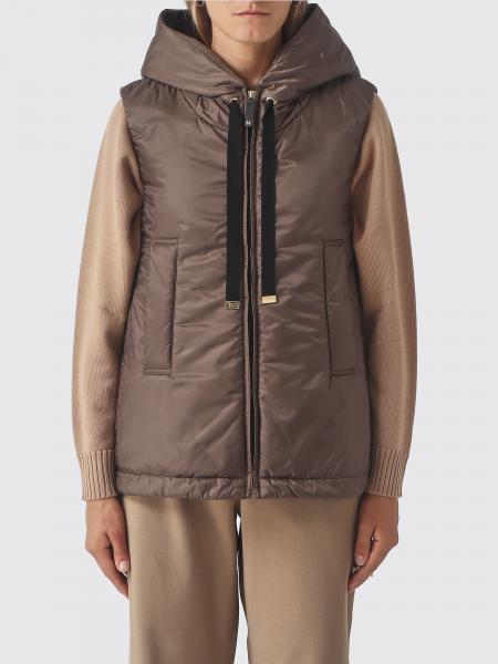 Max Mara The Cube Padded Technical Fabric Vest with Hood and High Neck