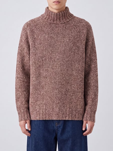 Slim Fit Brunello Cucinelli Roll Neck Jumper in Fine Cashmere and Silk