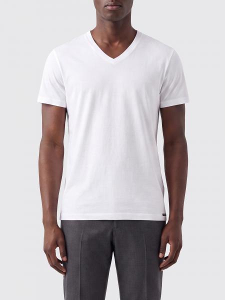 Slim Fit V-Neck T-Shirt Tom Ford in Black Stretch Cotton